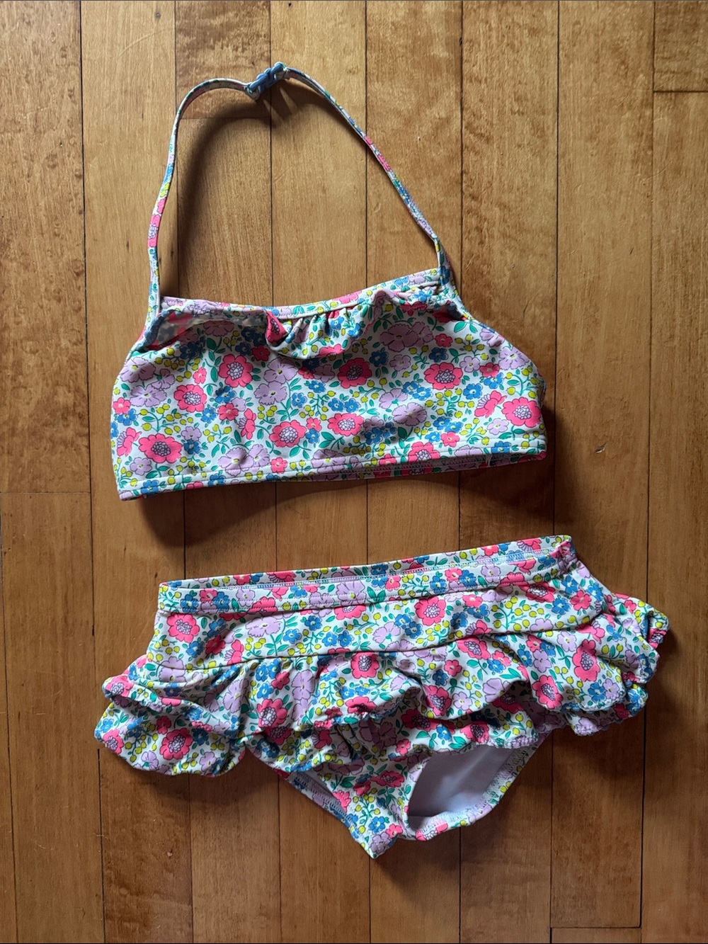 Boden Girls 6-7Y Floral Two-Piece Swim